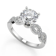 Rayne Infinity Pave Round Cut Diamond Engagement Ring - Nivetta